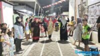 Warga Taman Irawati yang terdiri dari emak-emak antusias mengikuti lomba 17 Agustus 2022